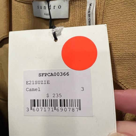NWT SANDRO PARIS Suzie Cardigan - Camel Yellow - Picture 6 of 8